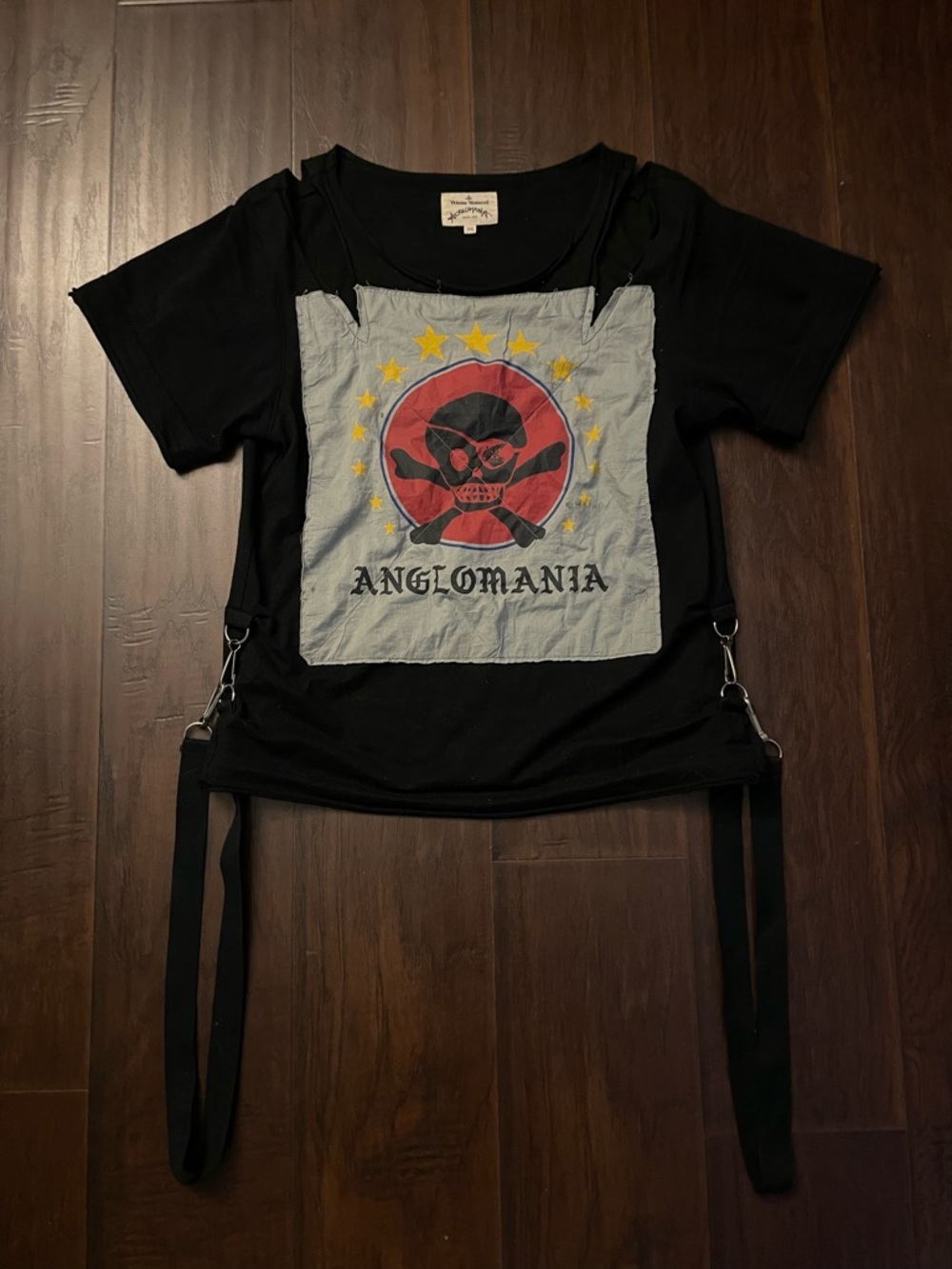 vivienne westwood anglomania skull bondage shirt straps gauze